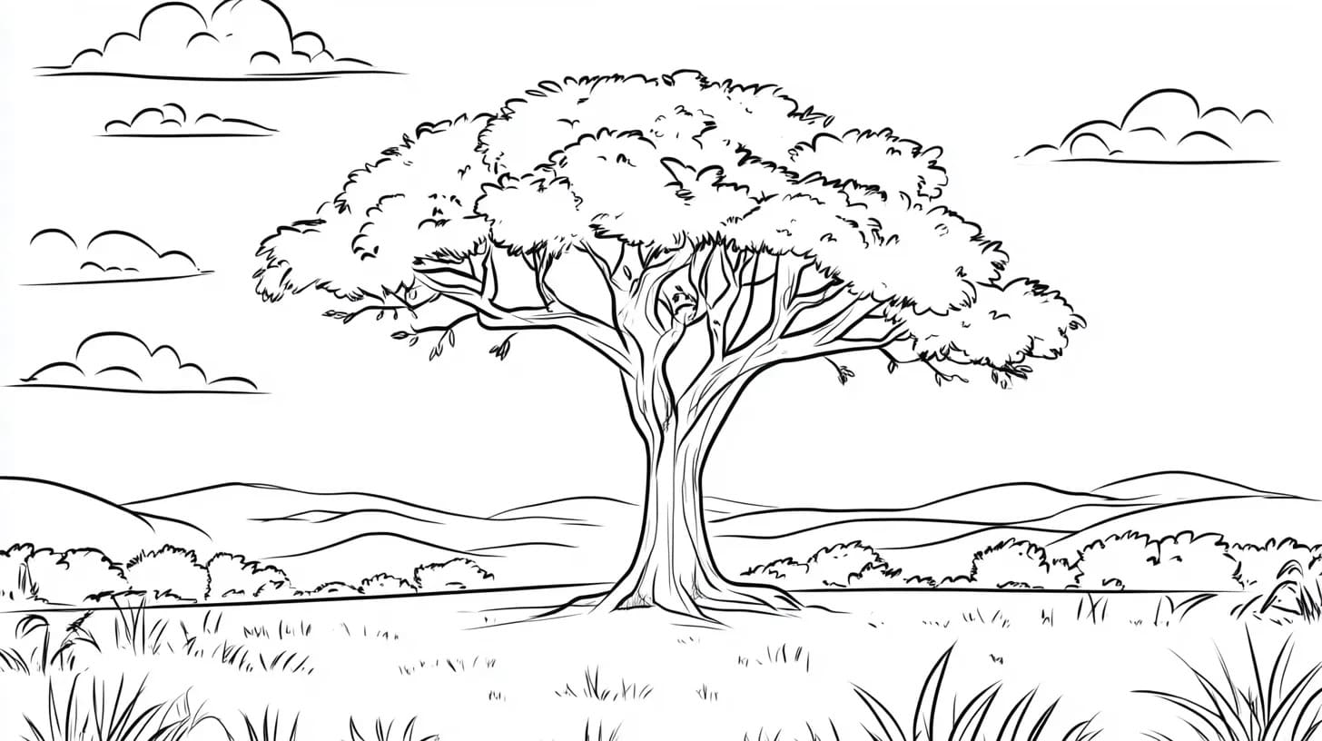 Coloriage Gratuite Savane à imprimer