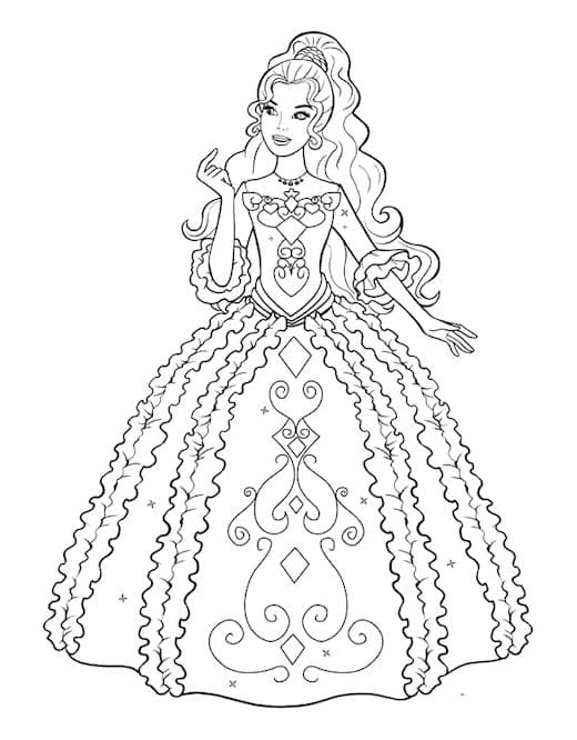 Coloriage Image Barbie Princesse chez enfants