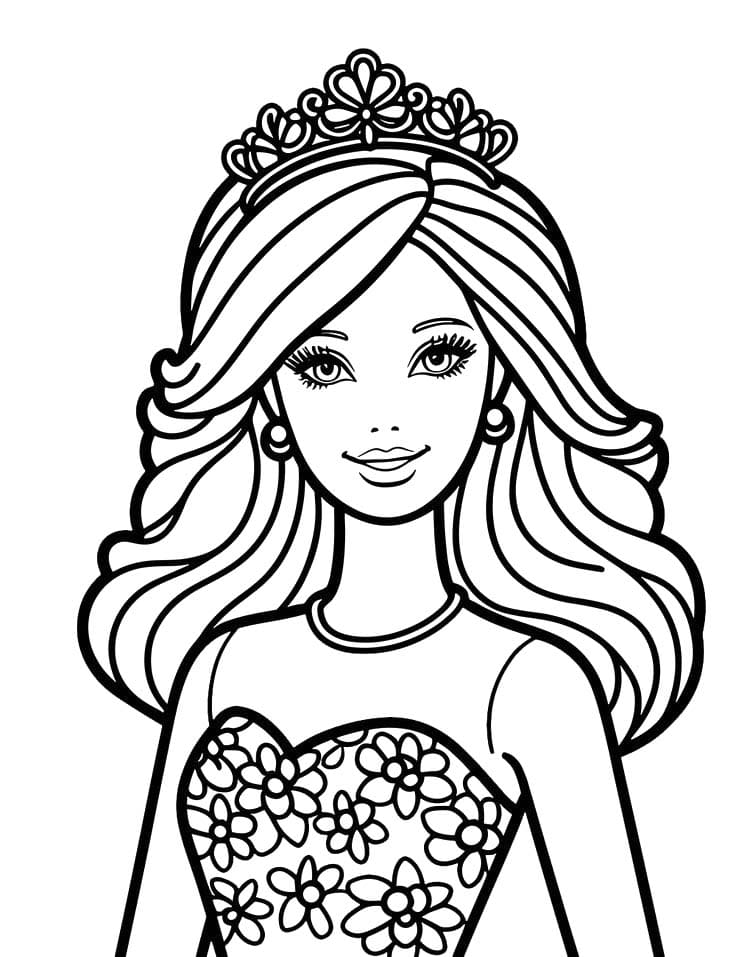Coloriage Image Barbie Princesse imprimable gratuite