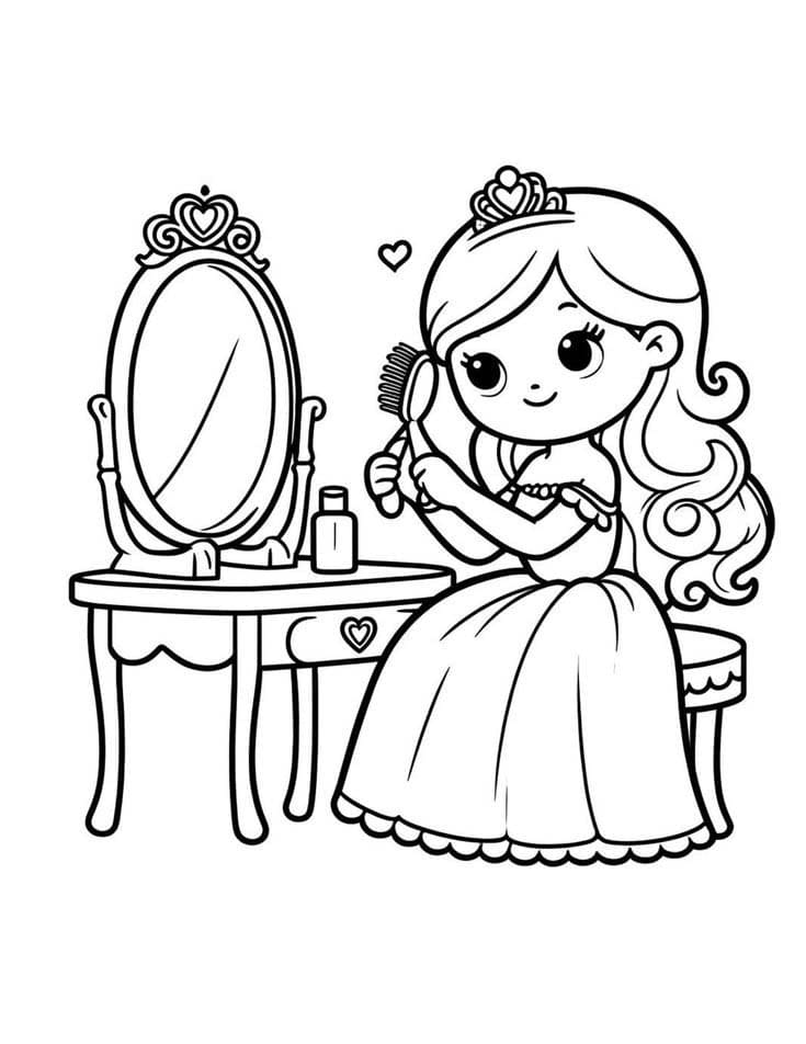 Coloriage Image Barbie Princesse mignonne
