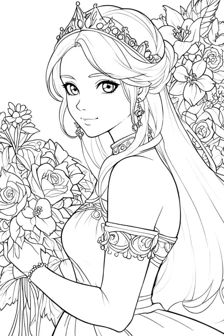 Coloriage Image imprimée Barbie Princesse