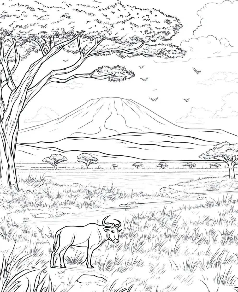 Coloriage Imprimable Savane à imprimer