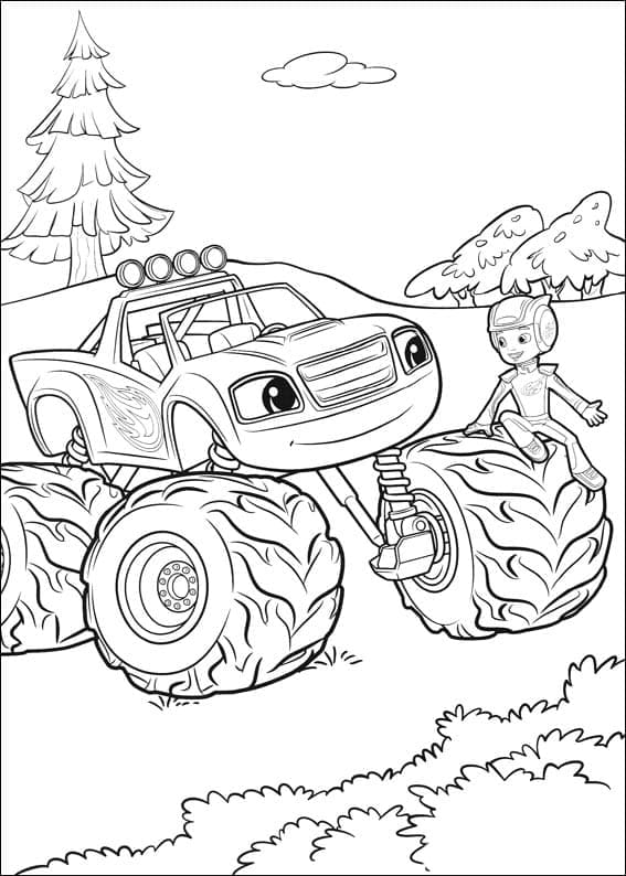 Coloriage Imprimables gratuite Blaze et les Monster Machines