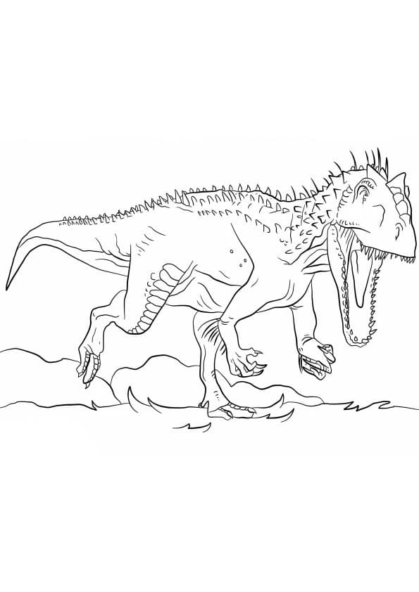 Coloriage Indominus Rex très simple