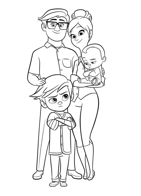 Coloriage La famille Templeton de Baby Boss