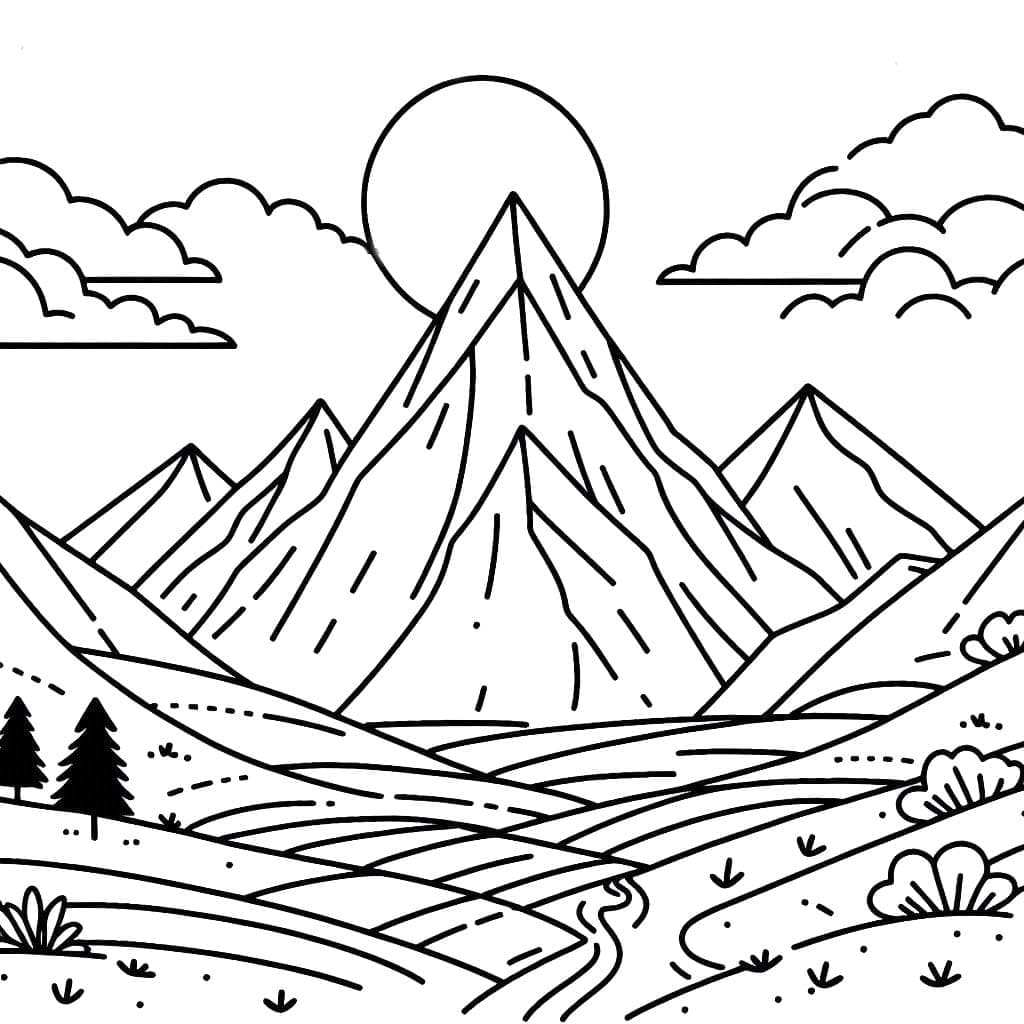 Coloriage Montagne 1