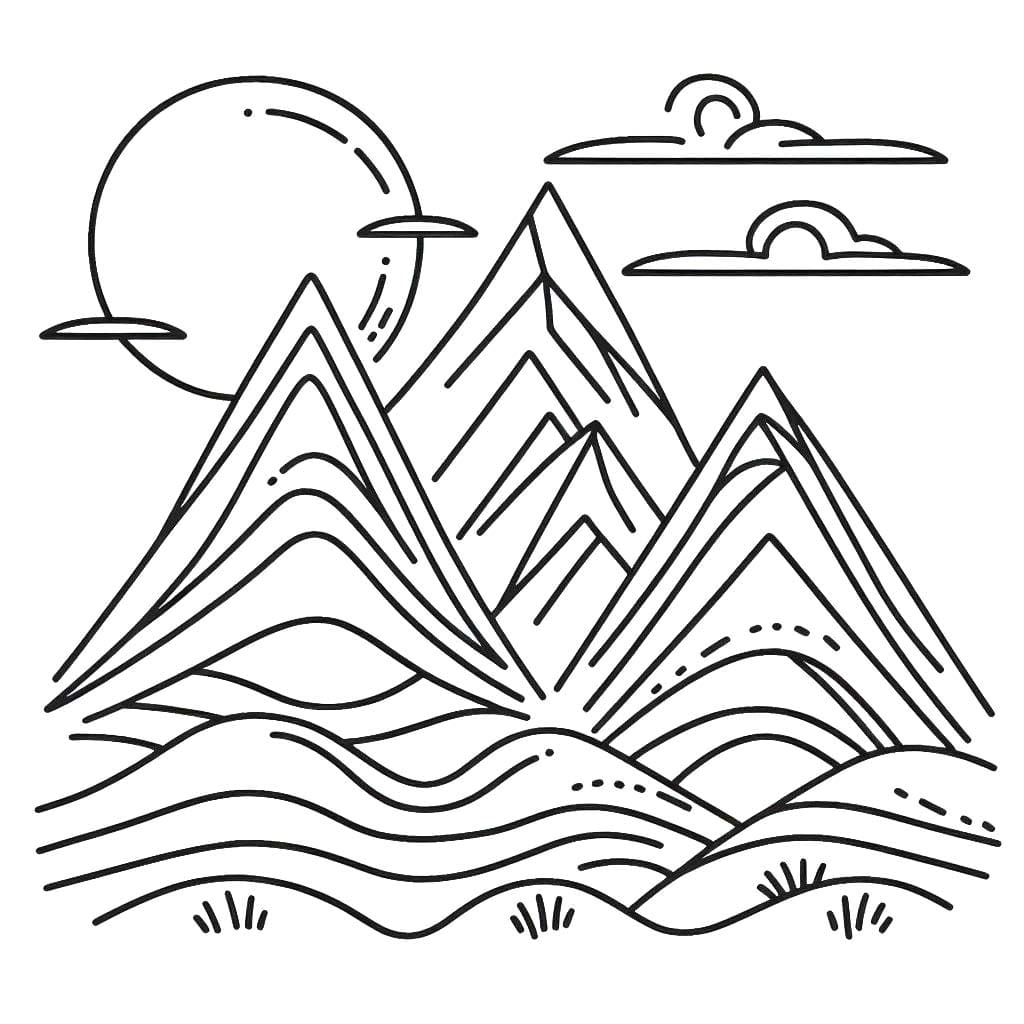 Coloriage Montagne 4