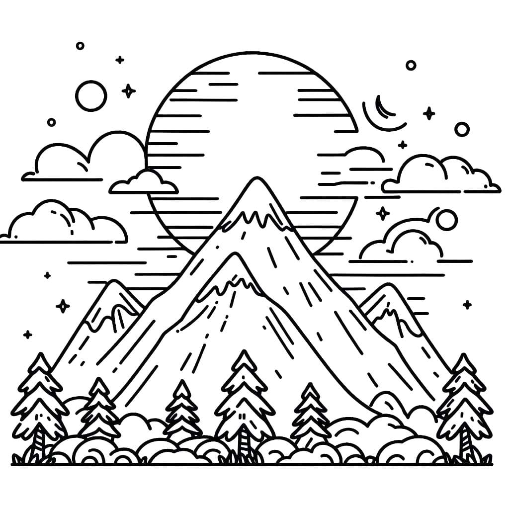 Coloriage Montagne 5