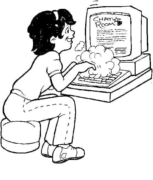 Coloriage Ordinateur très simple