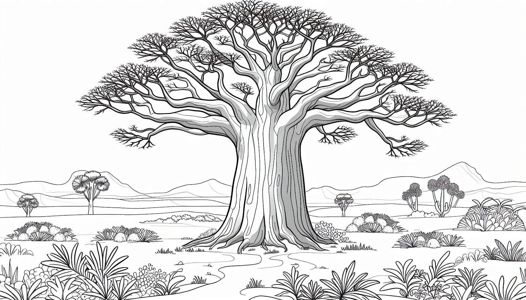 Coloriage Savane simple à imprimer