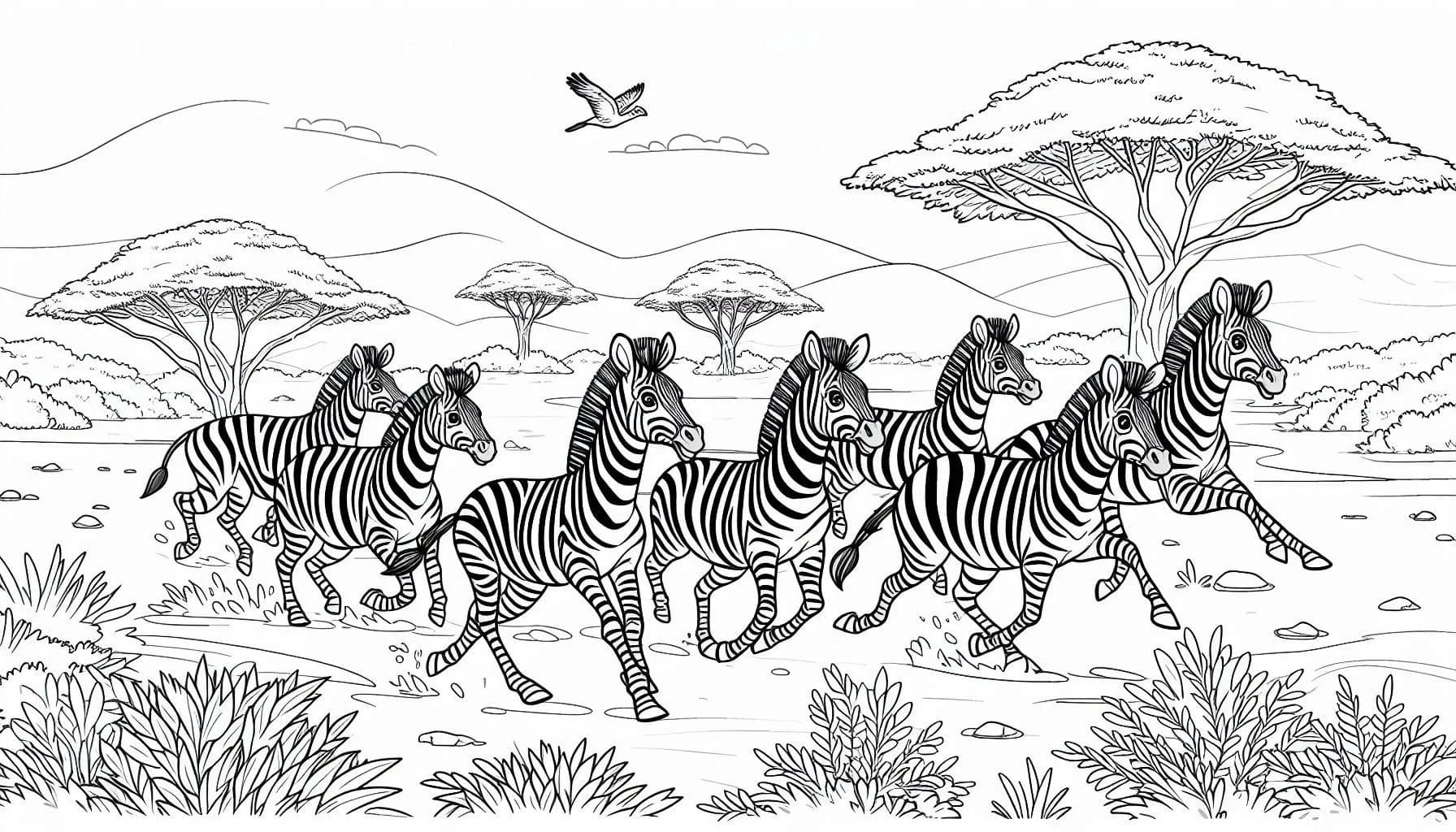 Coloriage Savane très facile à imprimer