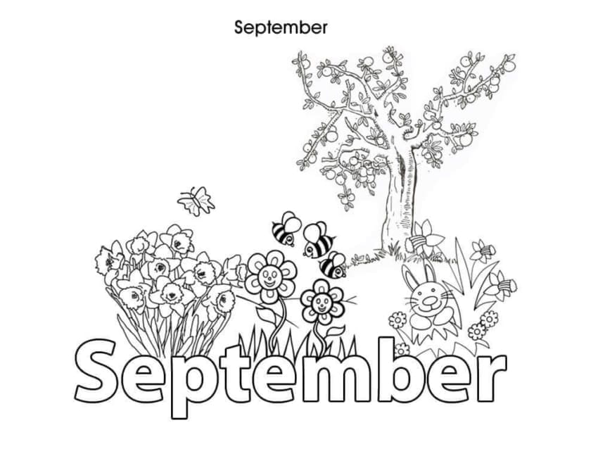 Coloriage Septembre très facile