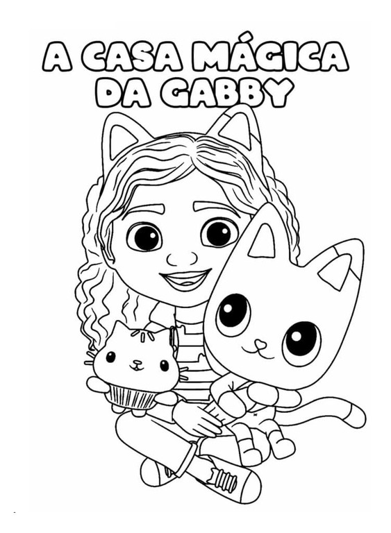 Coloriage Très basique Gabby Chat