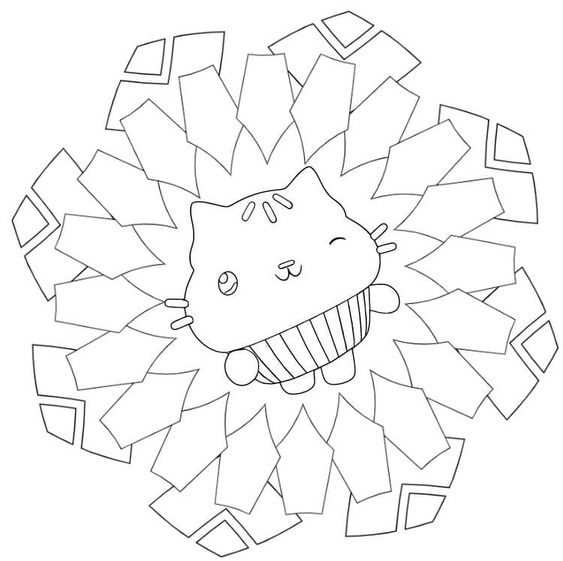 Coloriage Très facile Gabby Chat