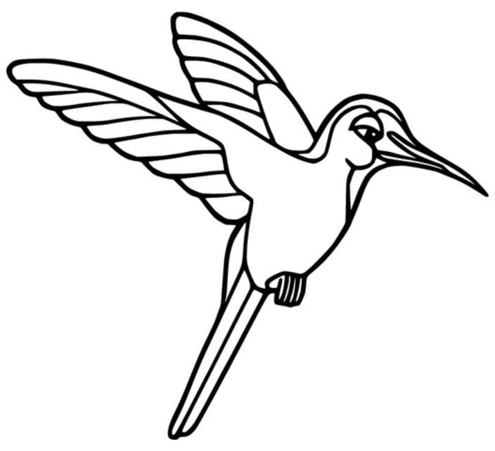 Coloriage Très simple Colibri