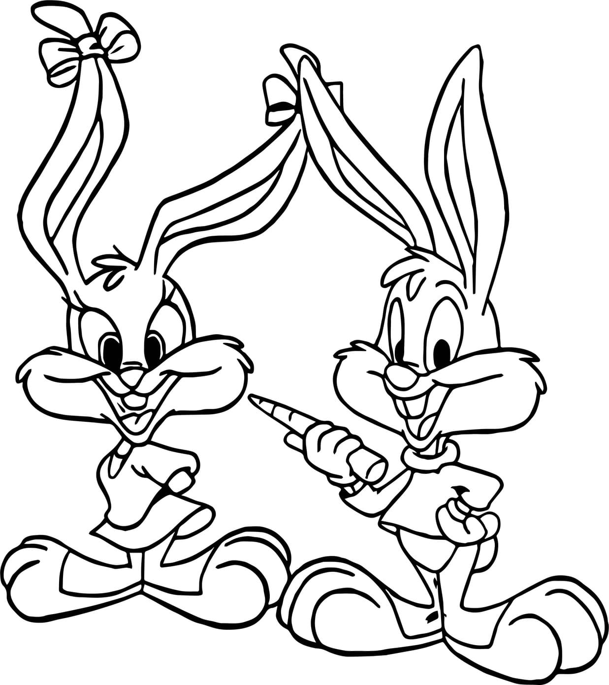 Coloriage Baby Looney Tunes simple chez les enfants