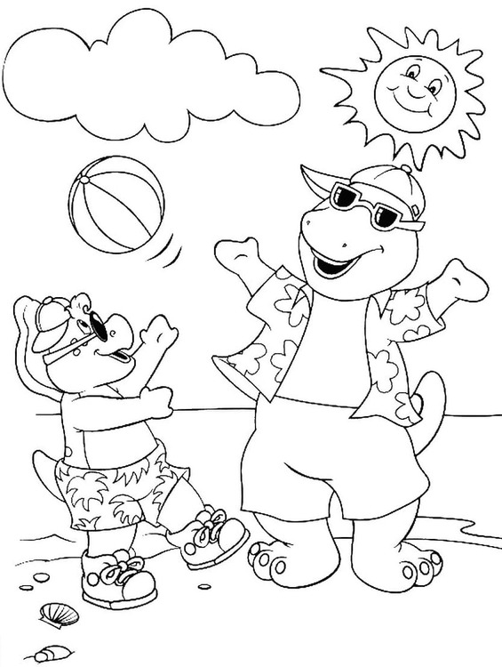 Coloriage Barney et ses amis chez enfants