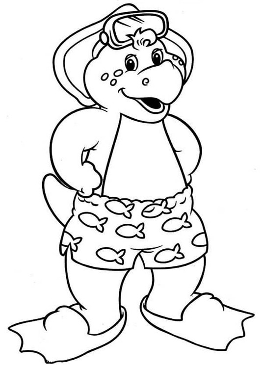 Coloriage Barney et ses amis facile chez les enfants