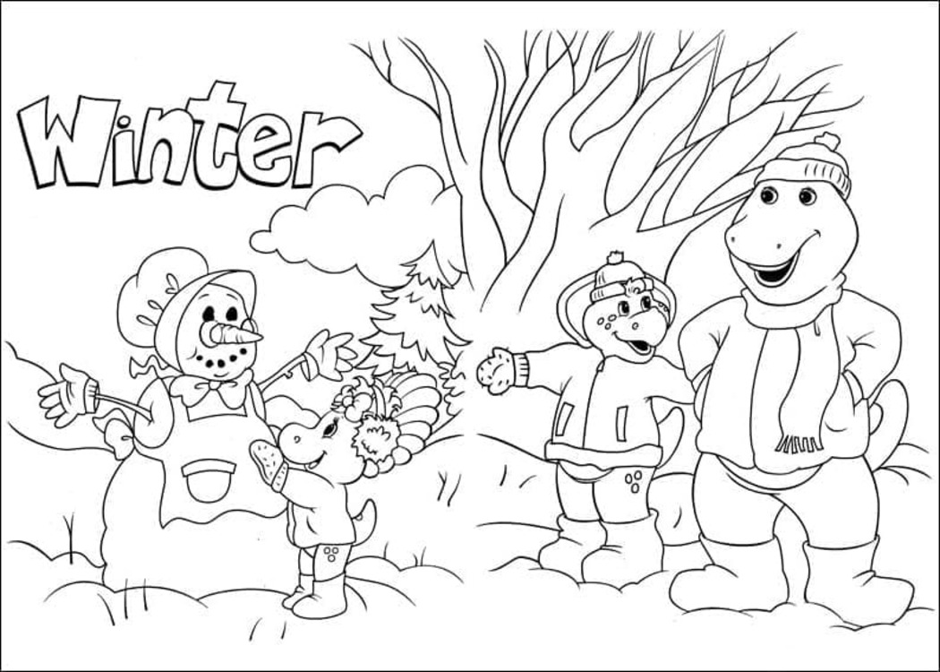 Coloriage Barney et ses amis gratuit pour les enfants