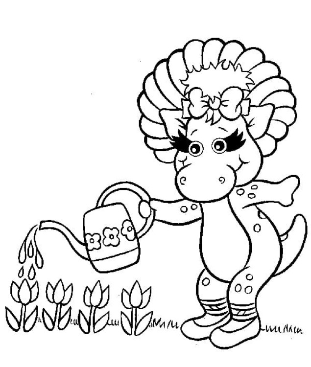 Coloriage Barney et ses amis très basique