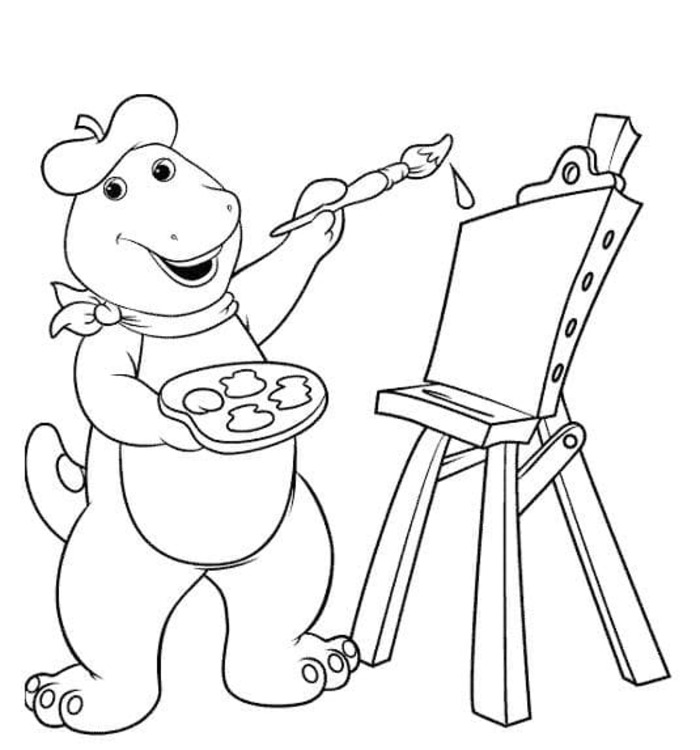 Coloriage Barney et ses amis très simple