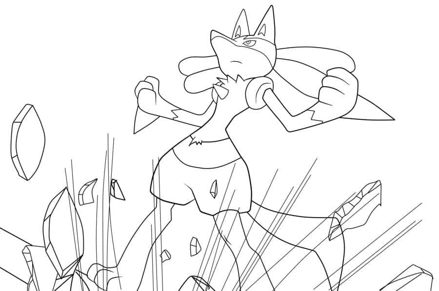 Coloriage Dessine Lucario puissant