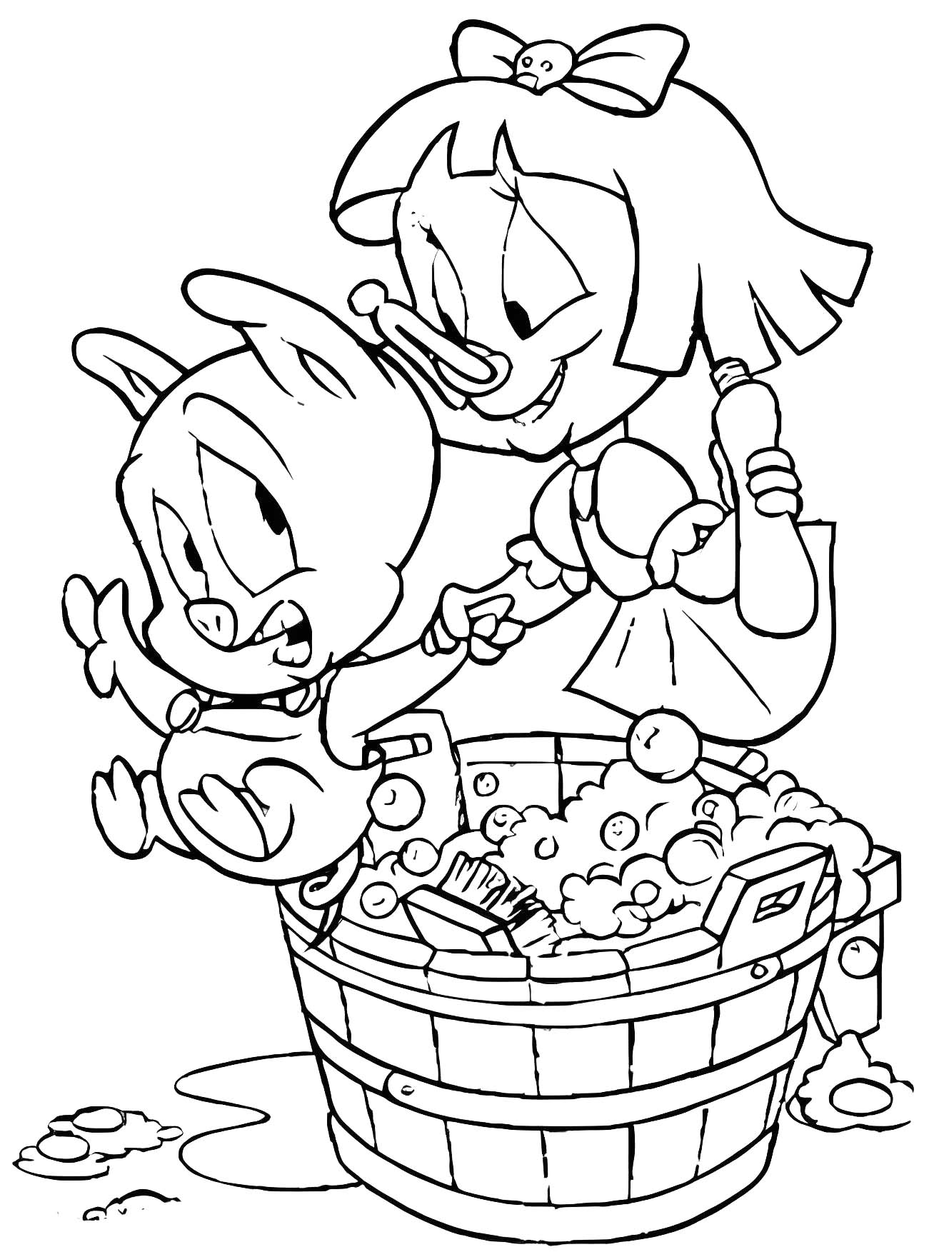 Coloriage Dessiner Baby Looney Tunes basique chez les enfants