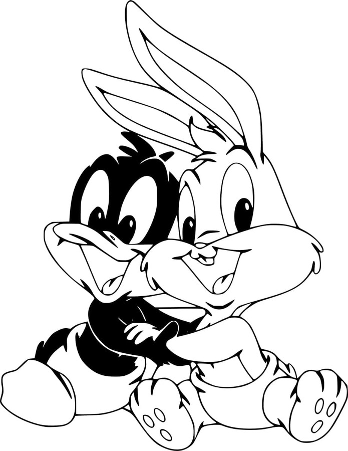 Coloriage Dessiner Baby Looney Tunes très basique