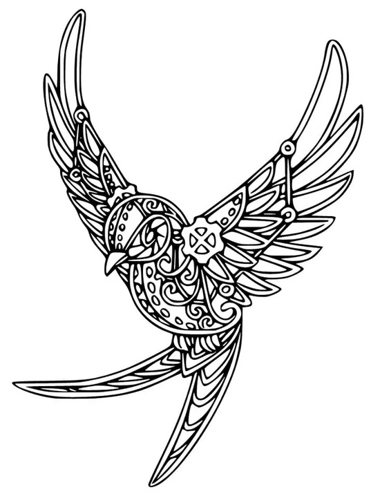 Coloriage Dessiner Hirondelle chez enfant