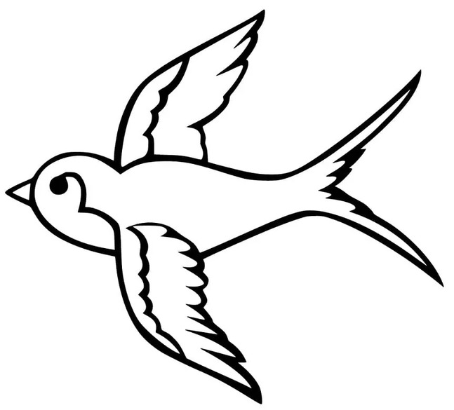 Coloriage Dessiner Hirondelle très basique