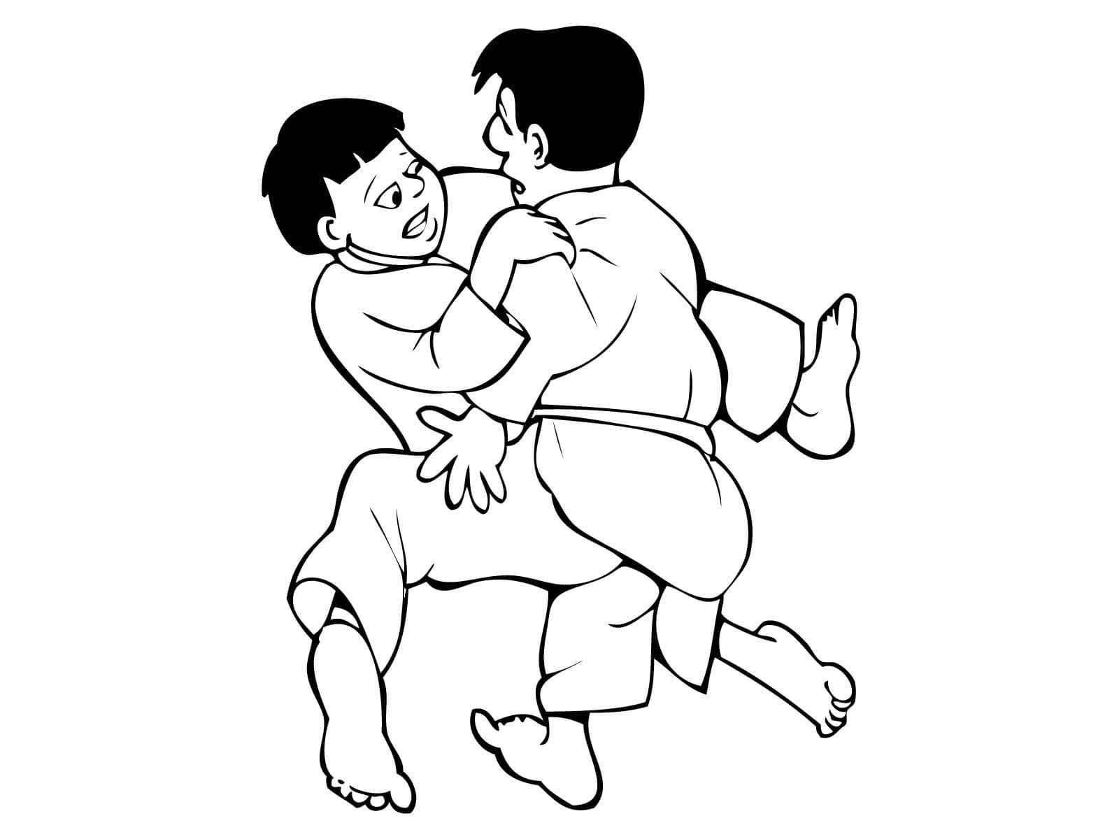 Coloriage Dessiner Judo chez les enfants