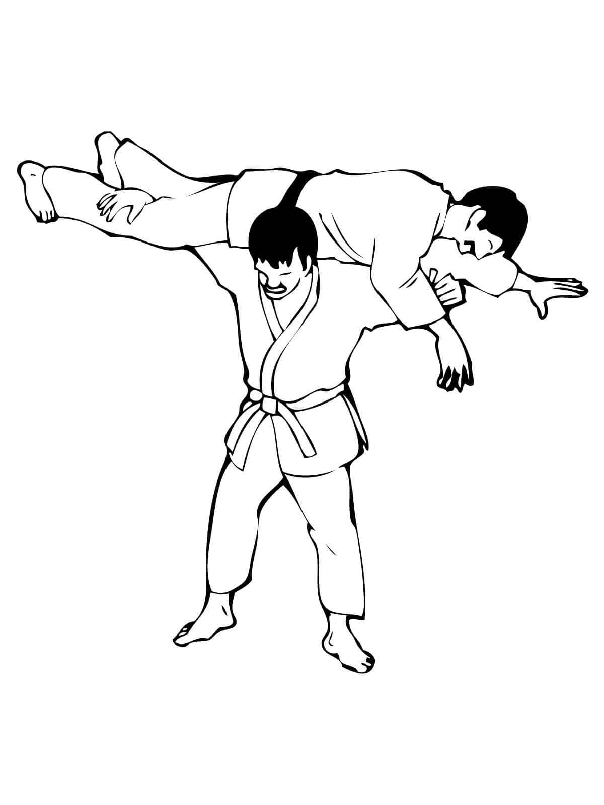 Coloriage Dessiner Judo Gratuit pour les enfants