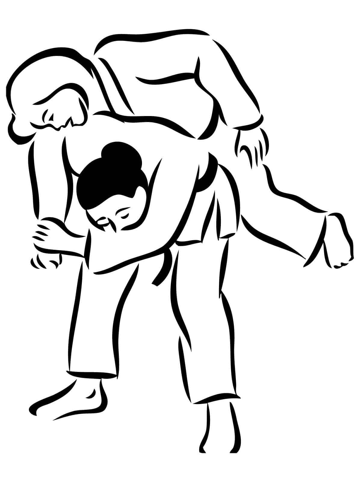 Coloriage Dessiner Judo imprimable pour les enfants