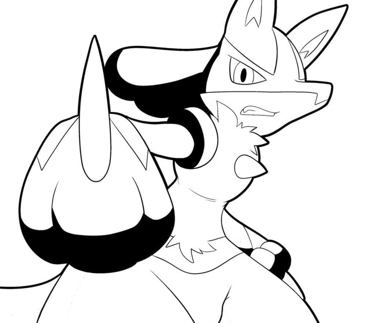 Coloriage Dessiner le coup de poing de Lucario