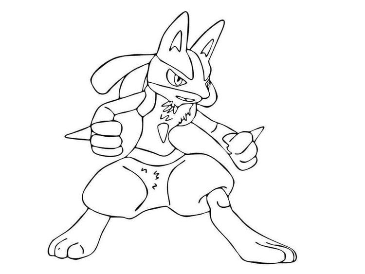 Coloriage Dessiner Lucario gratuite imprimer