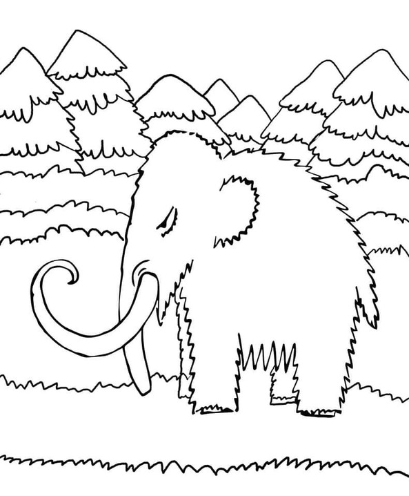 Coloriage Dessiner Mammouth gratuite