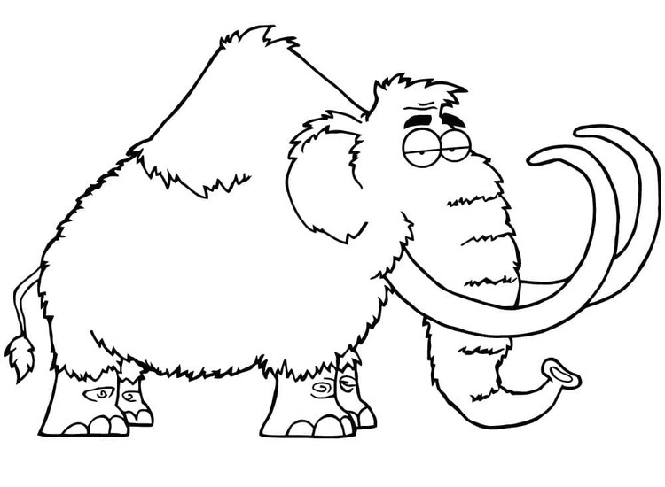 Coloriage Dessiner Mammouth imprimable gratuite
