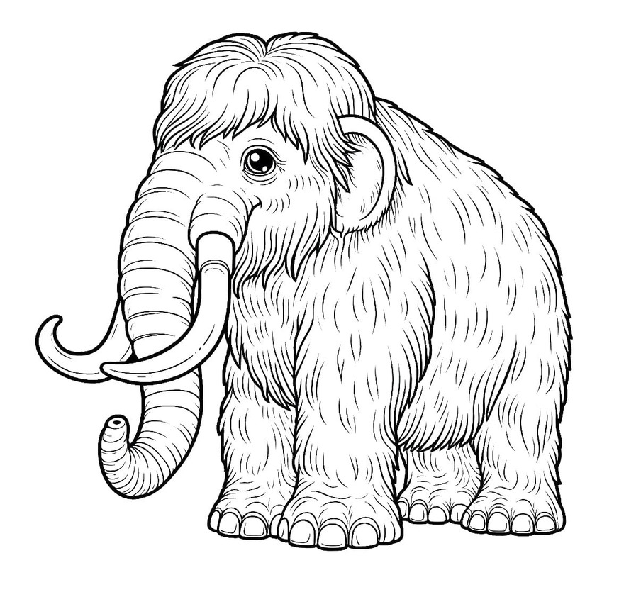 Coloriage Dessiner Mammouth pour enfant