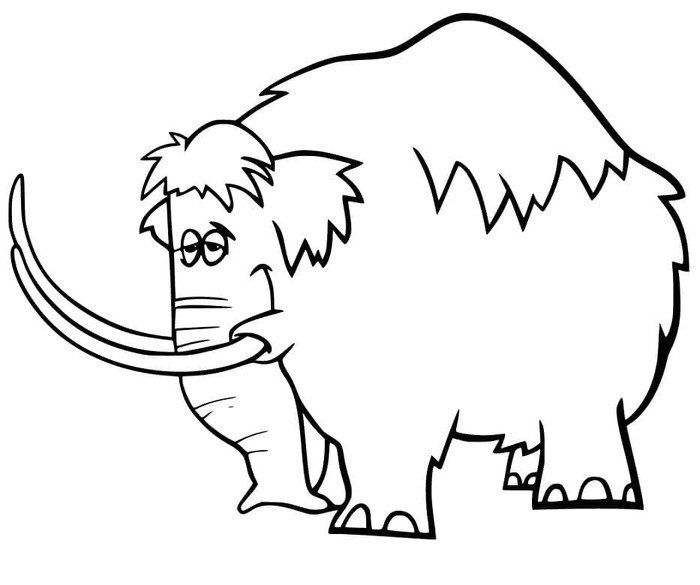 Coloriage Dessiner Mammouth très basique