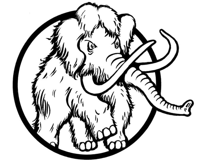 Coloriage Dessiner Mammouth très facile