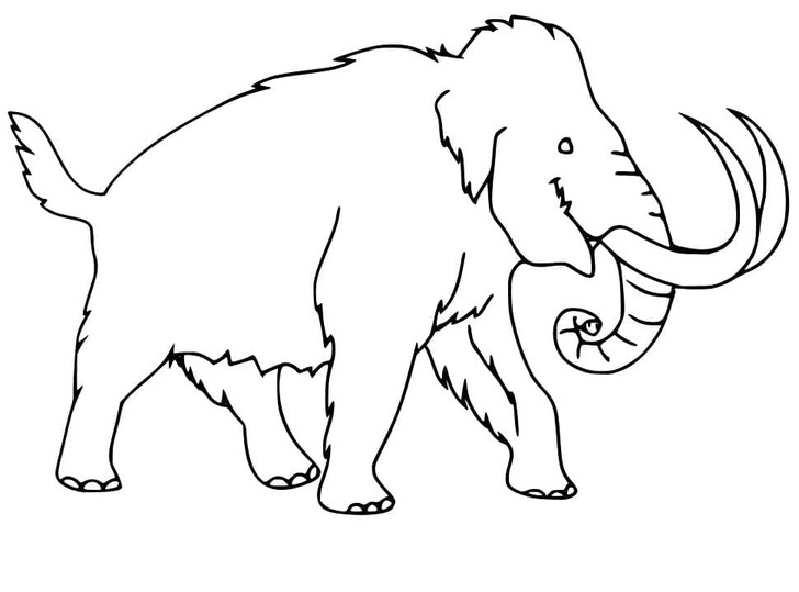 Coloriage Dessiner Mammouth très simple