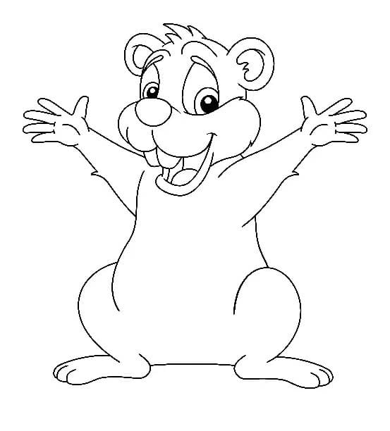 Coloriage Dessiner Marmotte mignon