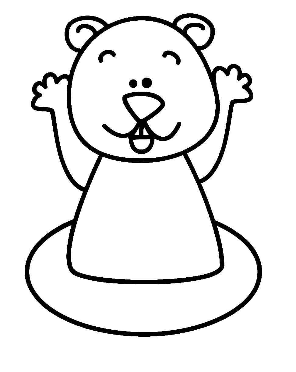 Coloriage Dessiner Marmotte pour enfant