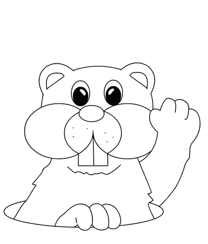 Coloriage Dessiner Marmotte pour les enfants
