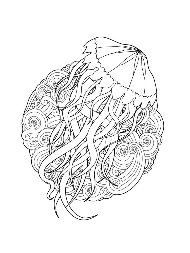 Coloriage Dessiner méduse imprimables pour les enfants