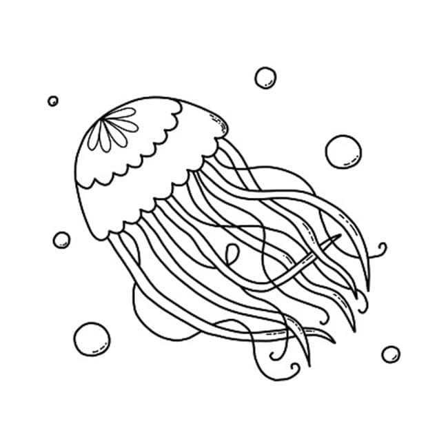 Coloriage Dessiner méduse simple