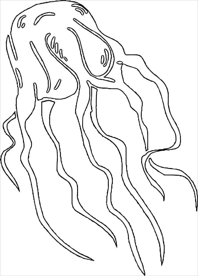 Coloriage Dessiner méduse très facile