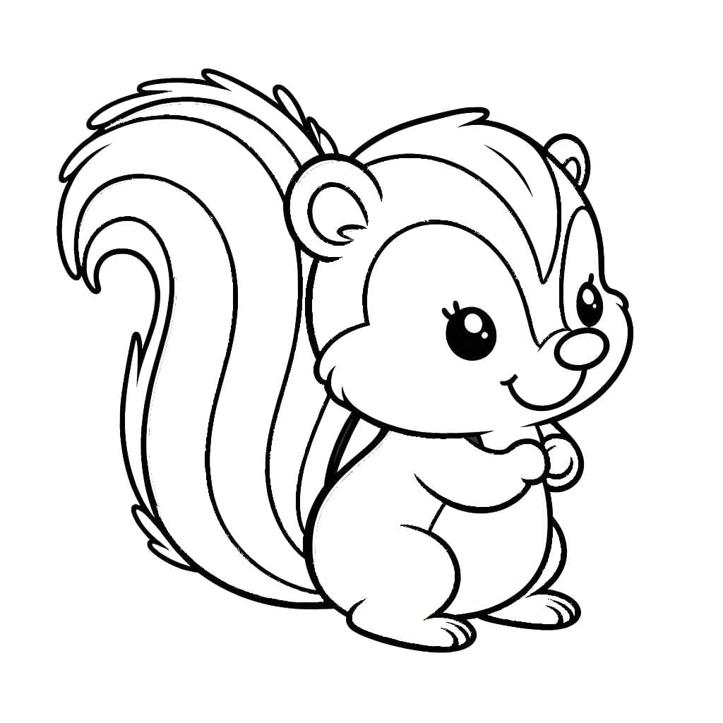 Coloriage Dessiner mouffette mignon