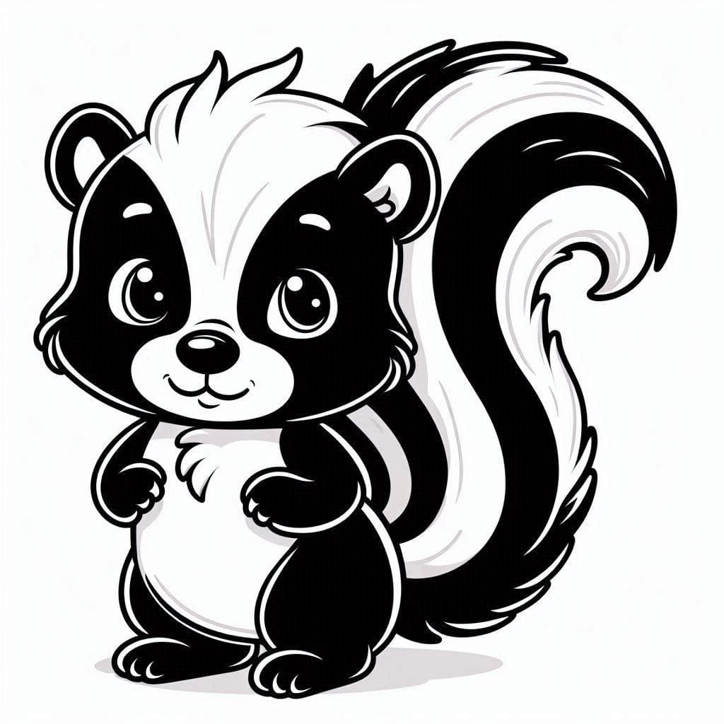 Coloriage Dessiner mouffette très mignon