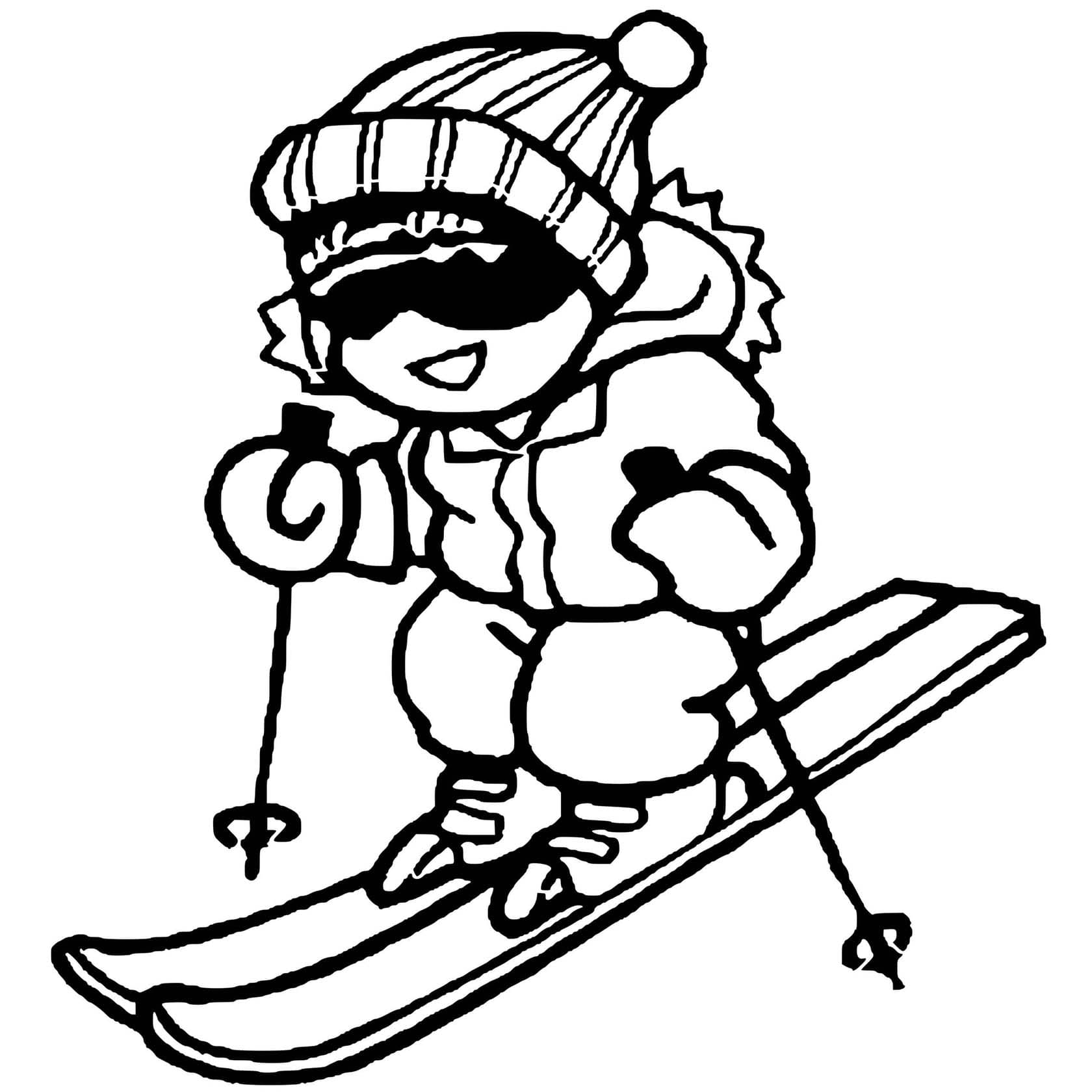 Coloriage Dessiner Ski 2